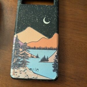 Google Mountain Landscape Phone Case - Black and Orange